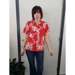 Vintage‎ Hilo Hattie Red Hawaiian Shirt